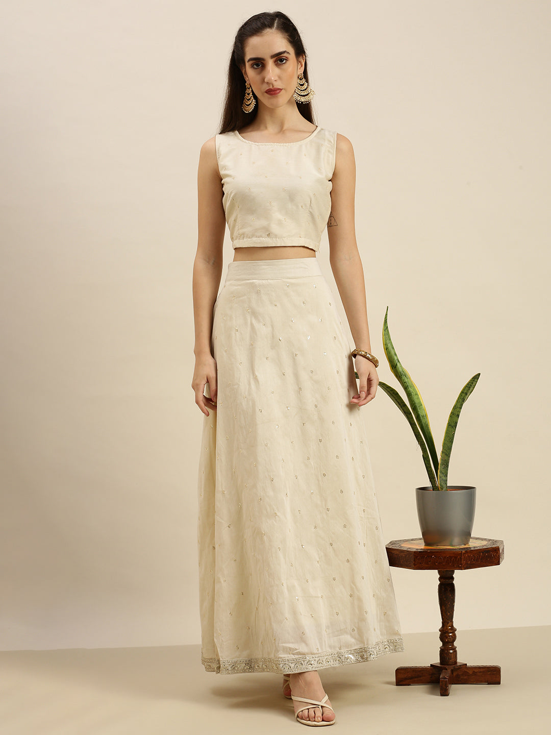 De Moza Women’s Lehenga Set Sand