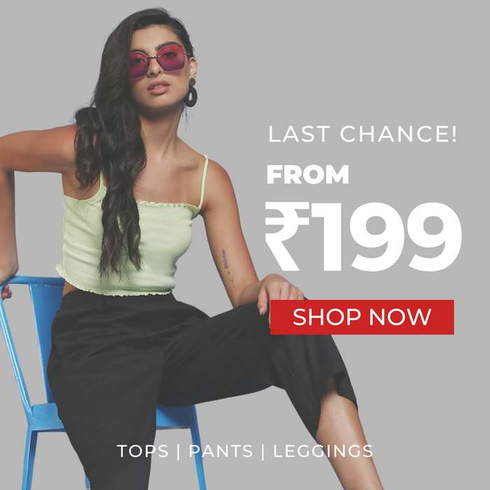 women wearing black De Moza pant with camisole in lime colour