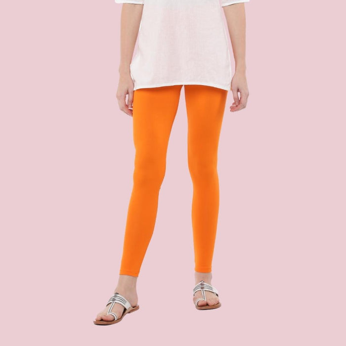 De Moza Ankle Length Leggings Premium Solid Cotton