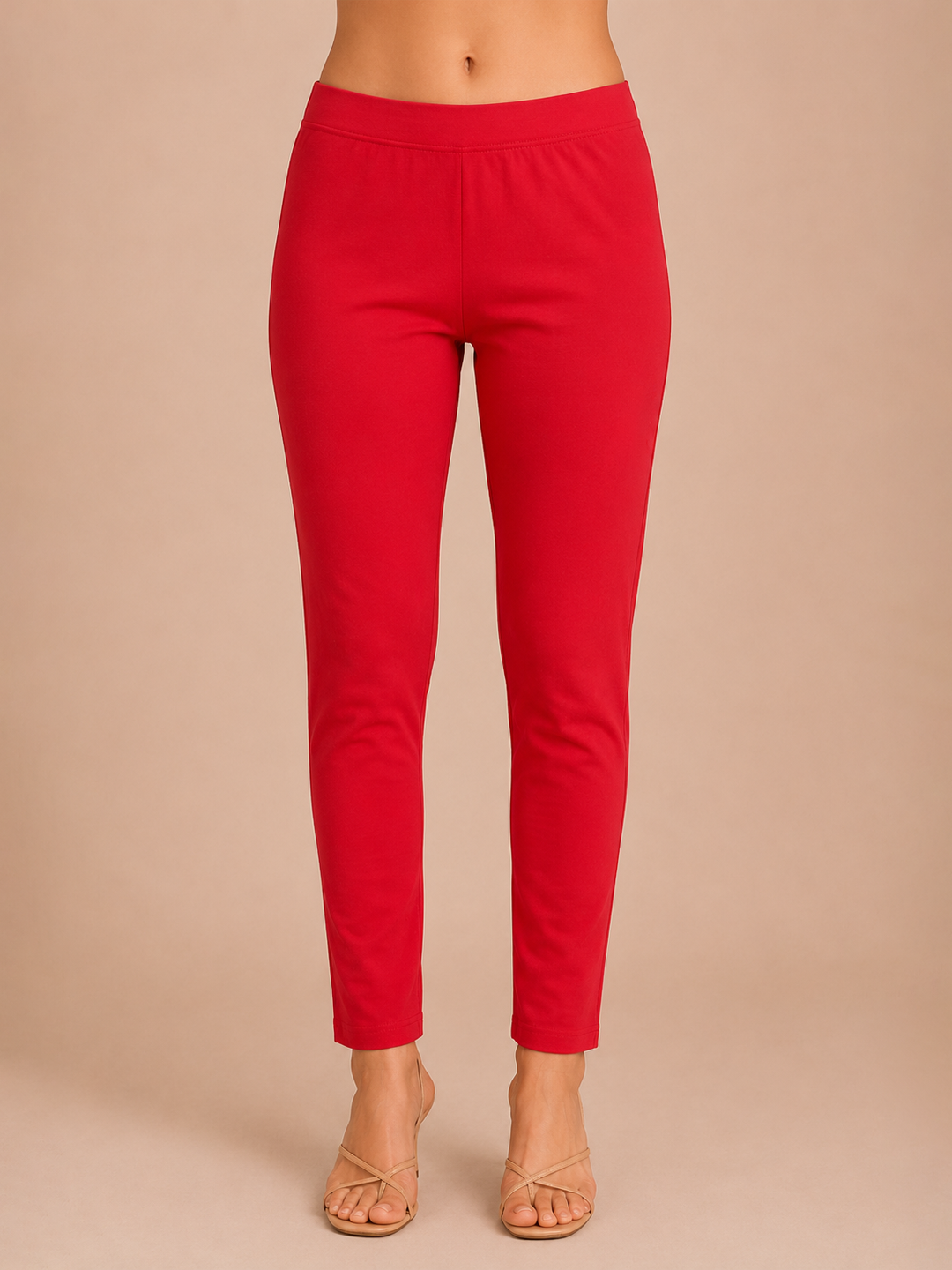 De Moza Women Knit Cotton Kurti Pant Red