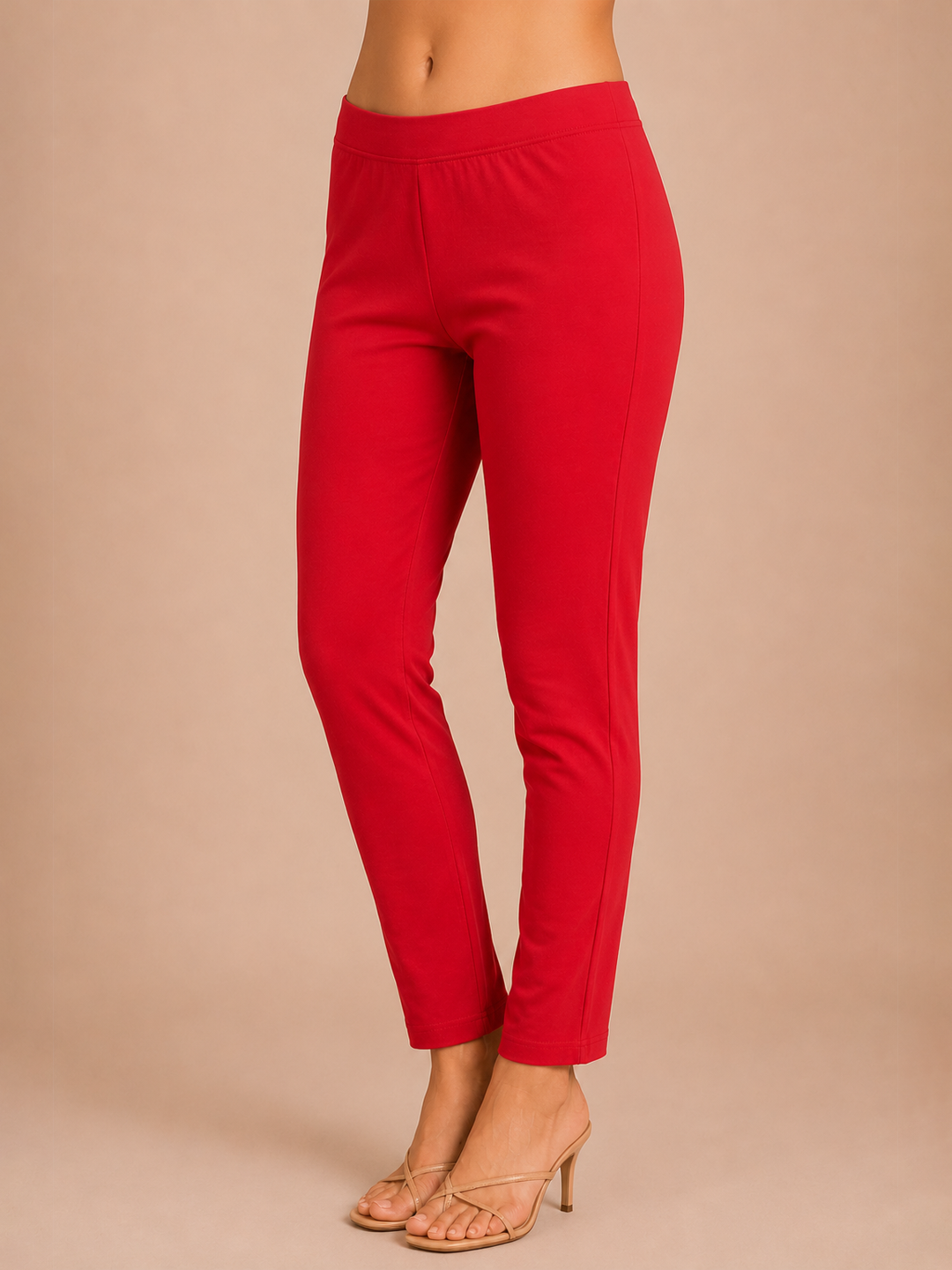 De Moza Women Knit Cotton Kurti Pant Red