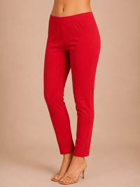 De Moza Women Knit Cotton Kurti Pant Red