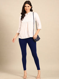 Ankle Length Leggings Cotton-Navy - De Moza