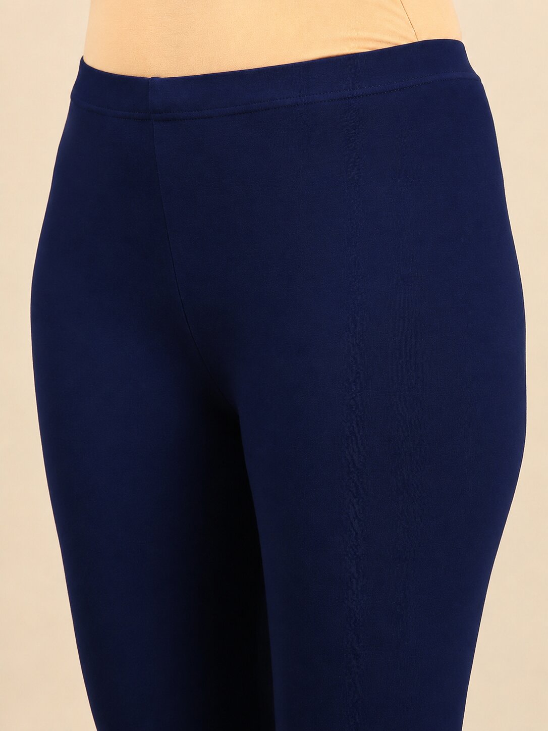 Ankle Length Leggings Cotton-Navy - De Moza