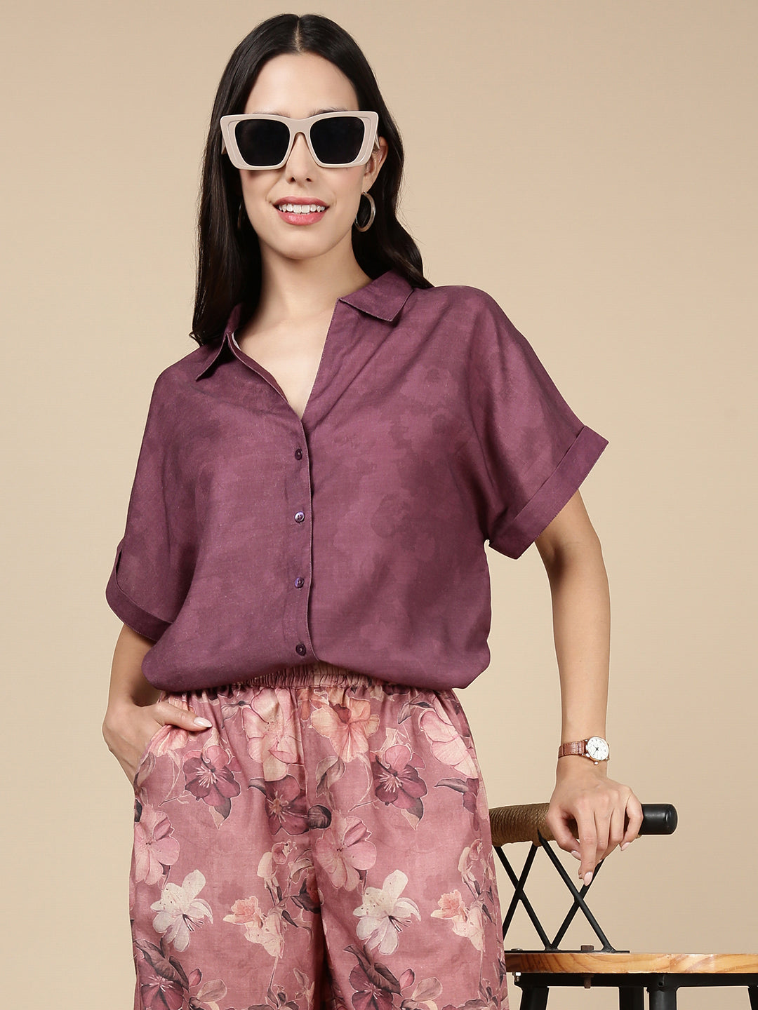De Moza Women's Casual Top Dusty Pink - De Moza