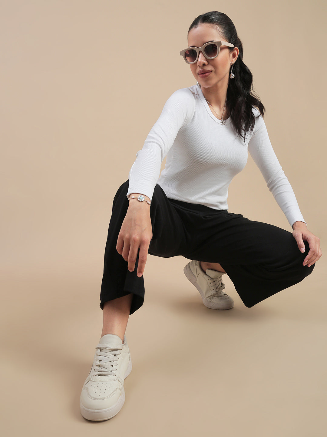 De Moza Women Casual Pants Black - De Moza