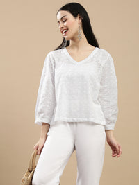 De Moza Women Casual Top White