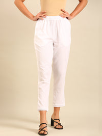 Cigarette Pants-White - De Moza