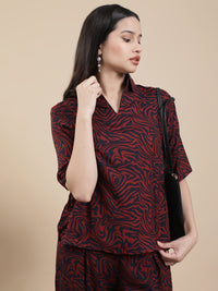 De Moza Women Casual Top Maroon