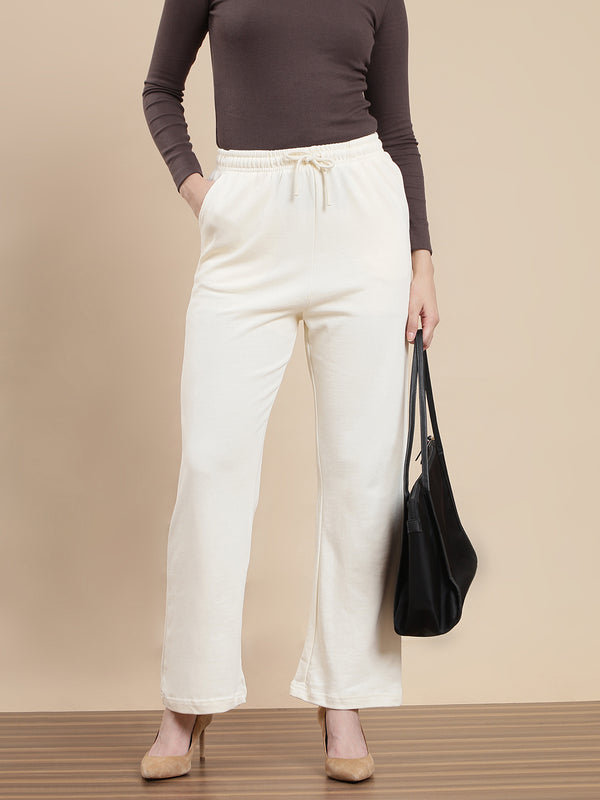 De Moza Women's Casual Pants Cream - De Moza