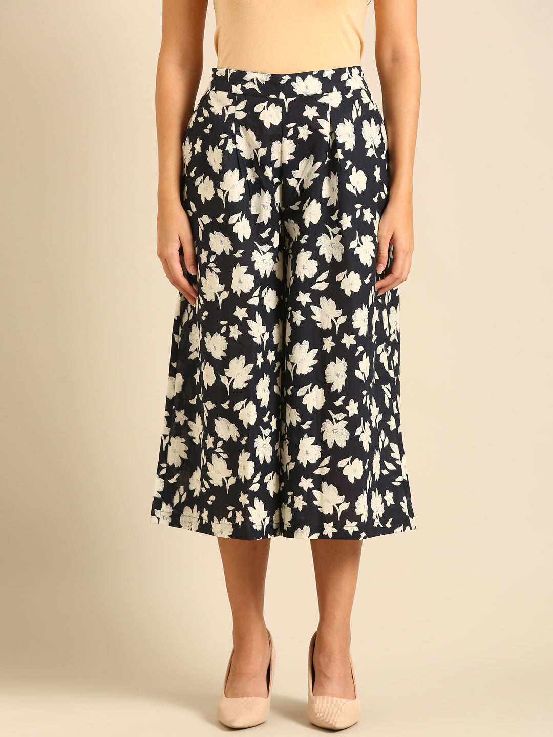 Culottes All Over Print-Navy - De Moza