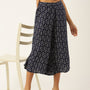 De Moza Ladies Printed Culottes Indigo