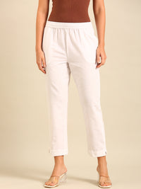 Cigarette Pants-White - De Moza