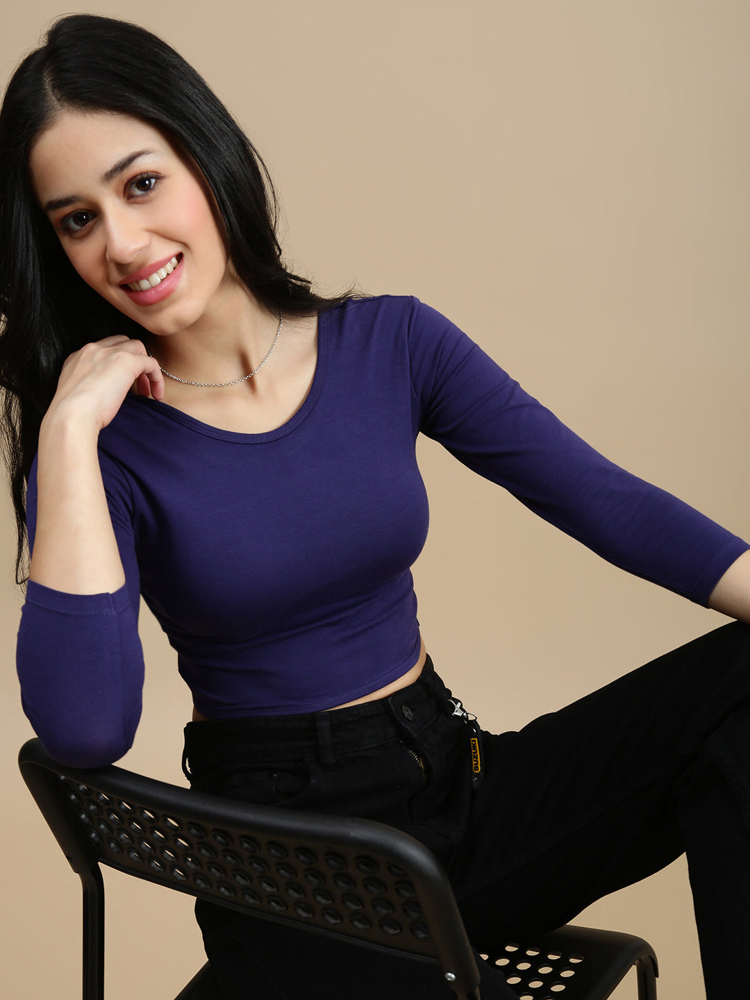 De Moza Women Athleisure Top Navy Blue