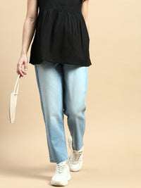 Jeans Mom Fit-Ice Blue - De Moza