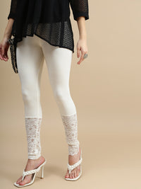 De Moza Women Casual Leggings Offwhite