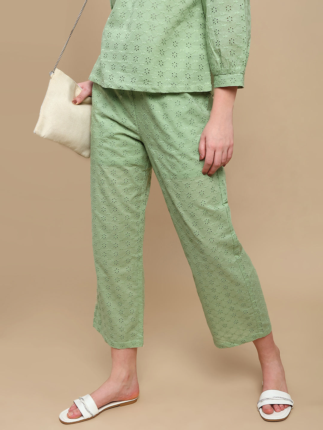 Co-ord Set (Top & Palazzo) - Fog Green