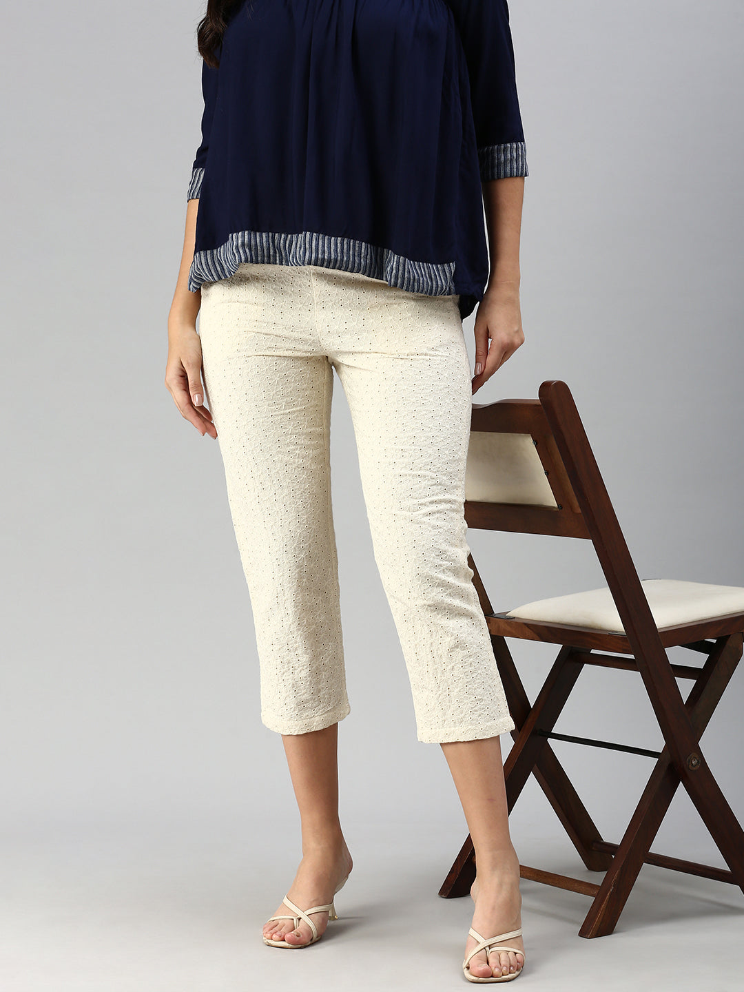 De Moza Women Straight Pant Natural