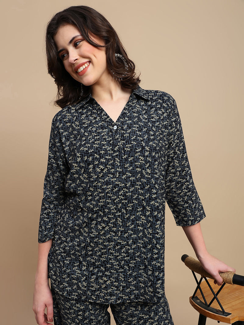 De Moza Women Festive Top Black - De Moza