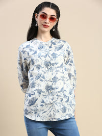 Tunic Top Printed-Blue - De Moza