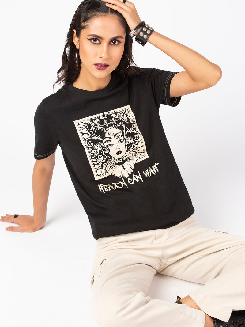 De Moza Women Halloween T-Shirt Black - De Moza