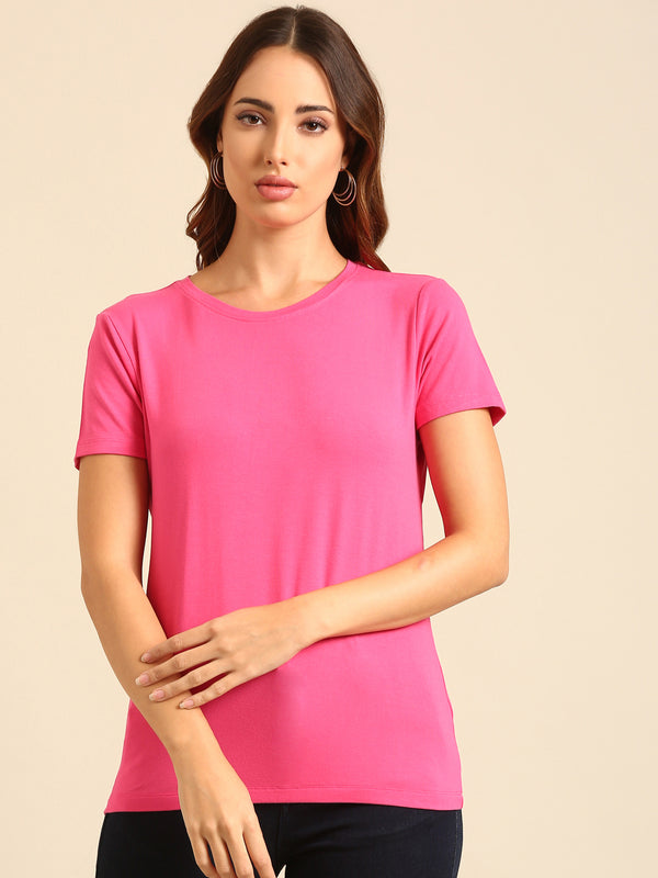 T-Shirt Regular Sleeve-Pink - De Moza