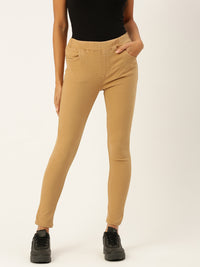 De Moza Women Jegging Dark Beige