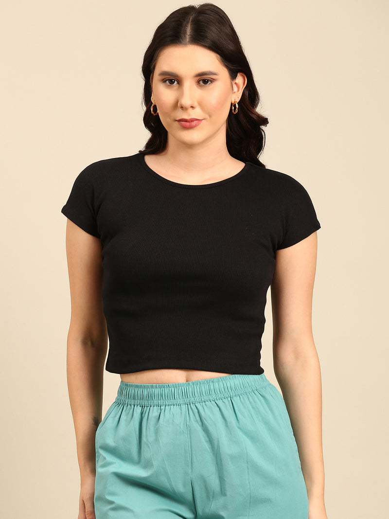 Kimono Sleeve Top-Black - De Moza