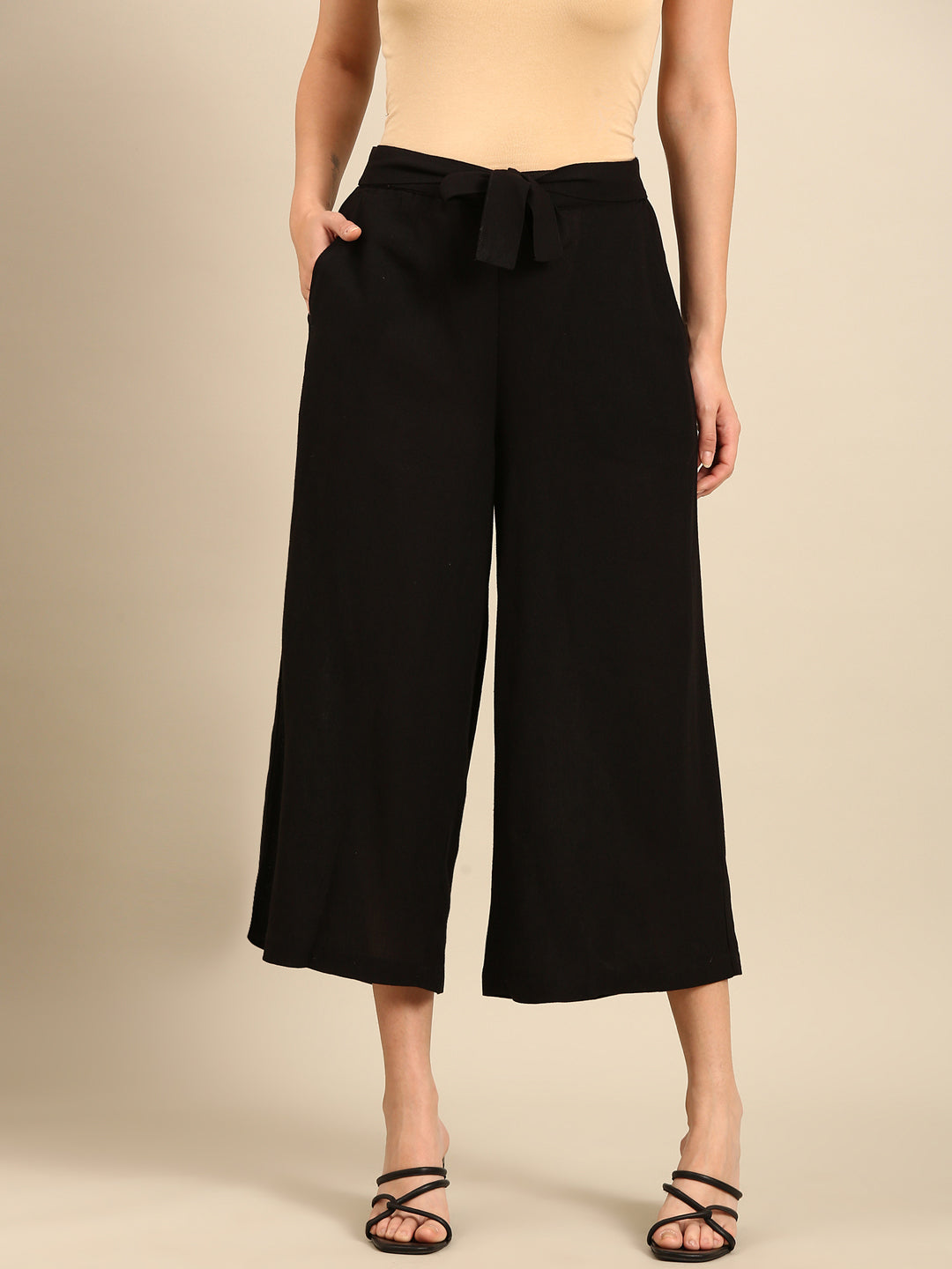 Tie Up Culottes-Black - De Moza