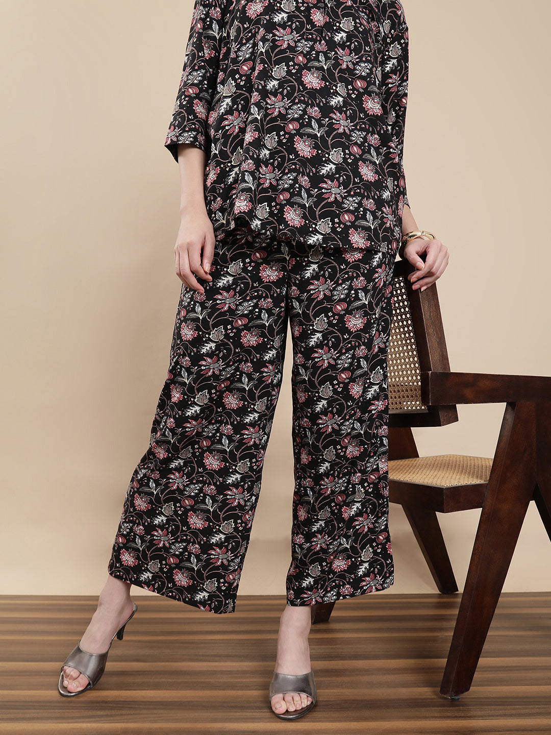 De Moza Women Festive Palazzo Black