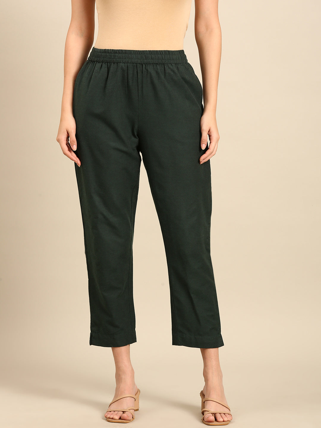 Cigarette Pants-Green - De Moza