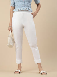 Casual Straight Pant-White