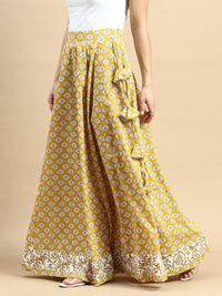 Wrap Skirt AOP-Mustard - De Moza