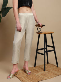 De Moza Women Casual Pants Ecru - De Moza