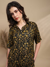 De Moza Women Festive Top Black - De Moza