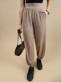 De Moza Women Casual Jogger Taupe