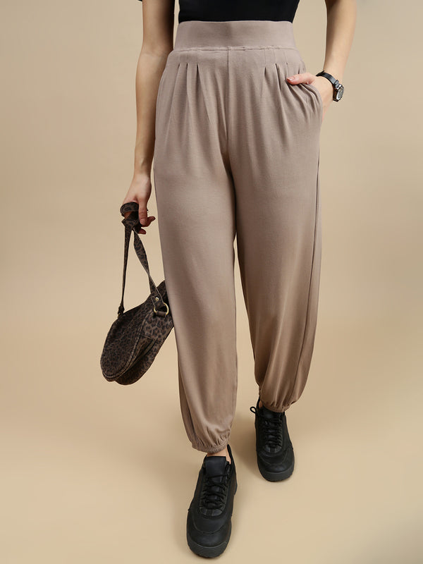 De Moza Women Casual Jogger Taupe - De Moza