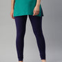 De Moza Ladies Ankle Length Leggings Solid Cotton Navy Blue