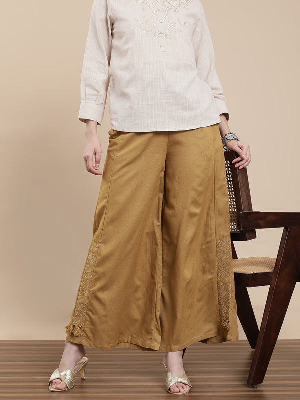 De Moza Women's Casual Palazzo Bronze - De Moza