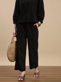 De Moza Women Casual Palazzo Black - De Moza