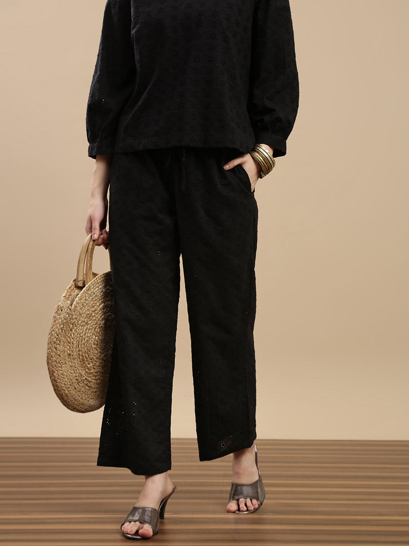 De Moza Women Casual Palazzo Black - De Moza