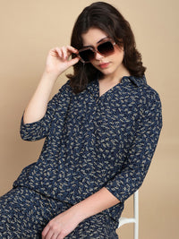 De Moza Women Festive Top Navy Blue - De Moza