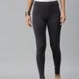 De Moza Ladies Ankle Length Leggings Solid Cotton Dark Grey