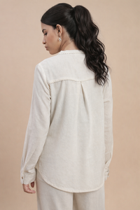De Moza Women's Officewear Co-ords (Tunic Shirt & Palazzo) Natural - De Moza