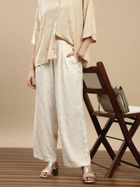De Moza Women Festive Palazzo Offwhite - De Moza