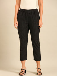 Printed Straight Pant-Black - De Moza