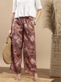 De Moza Women Casual Palazzo Dark Coral