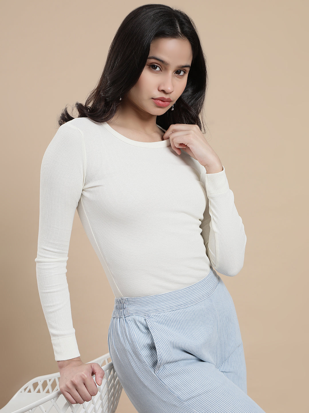 De Moza Women Casual Top Ecru