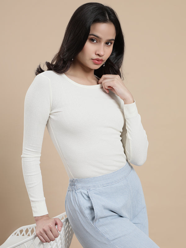De Moza Women's Casual Top Ecru - De Moza
