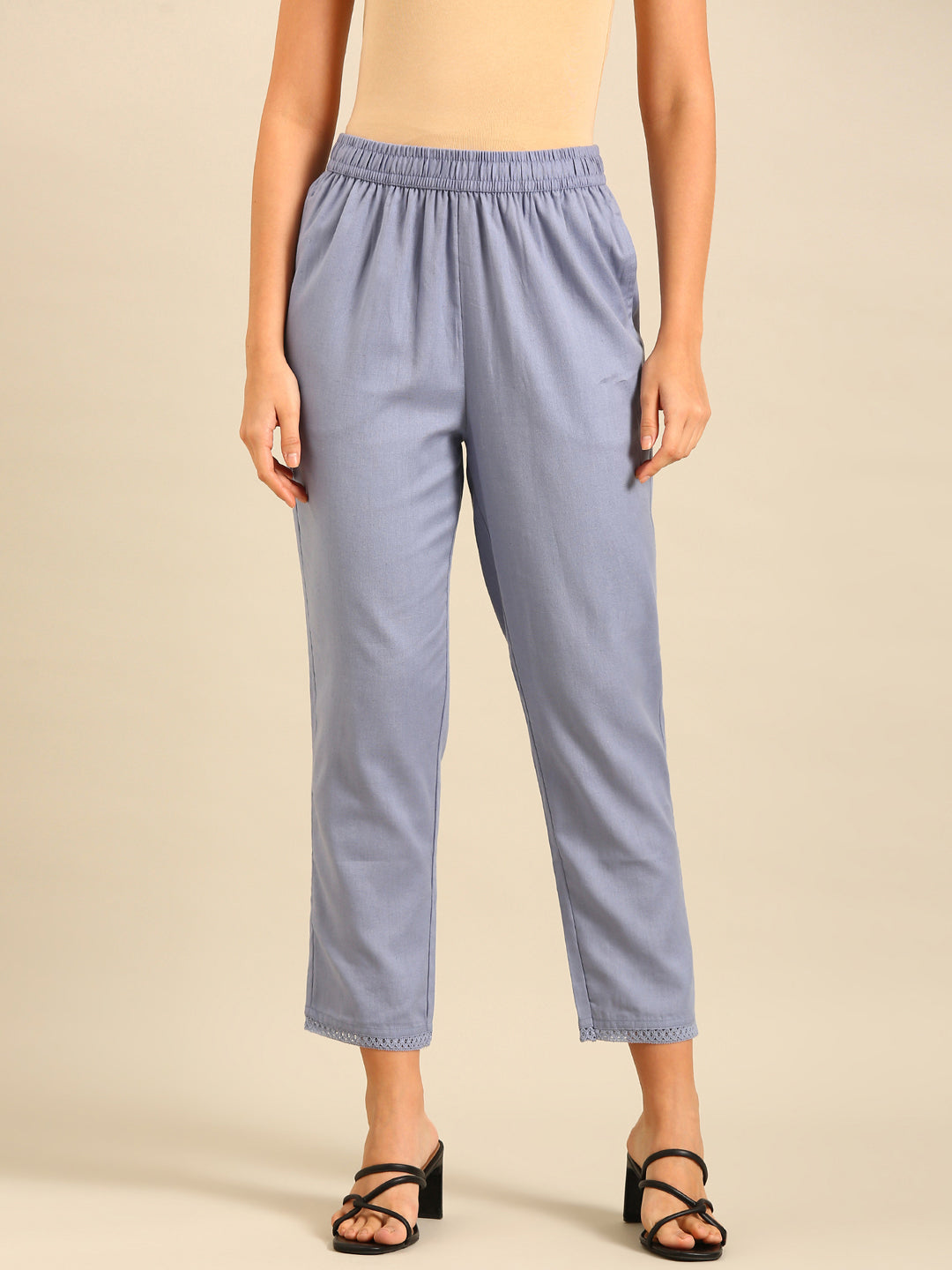 Cigarette Pants-Powder Blue - De Moza